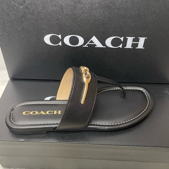New in box Coach Jada Sandal Black size 5 - Picture 2 of 9
